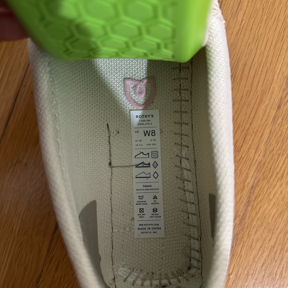Rothy's Cream Slip-Ons with Pink Detail - Picture 5 of 6